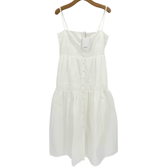 Quince 100% Organic Cotton Poplin Spagetti Strap Maxi Dress in Classic White L - Picture 5 of 16